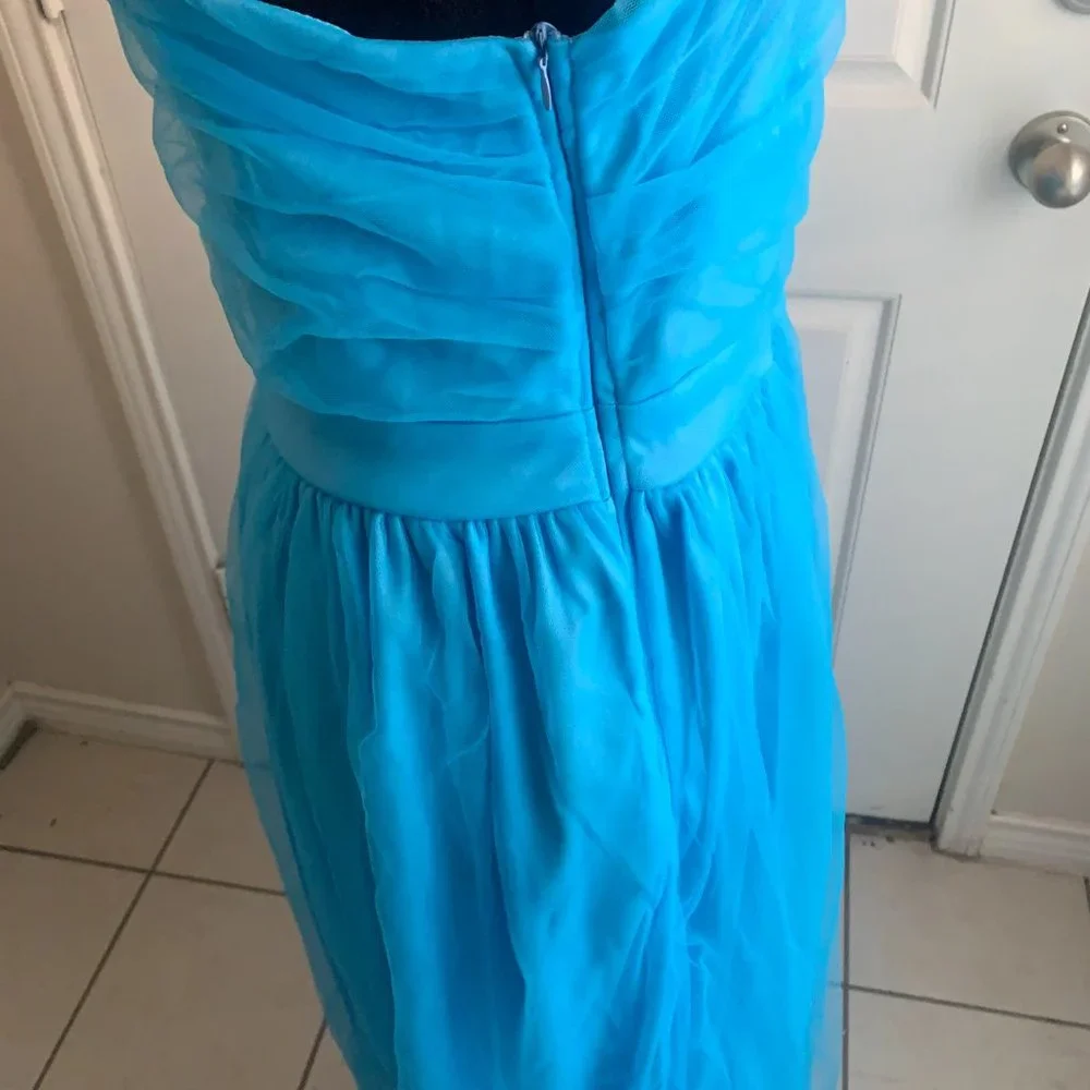 One Shoulder Chiffon Evening Gown - Picture 5 of 6